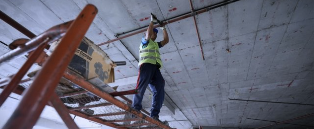 Man on scaffold